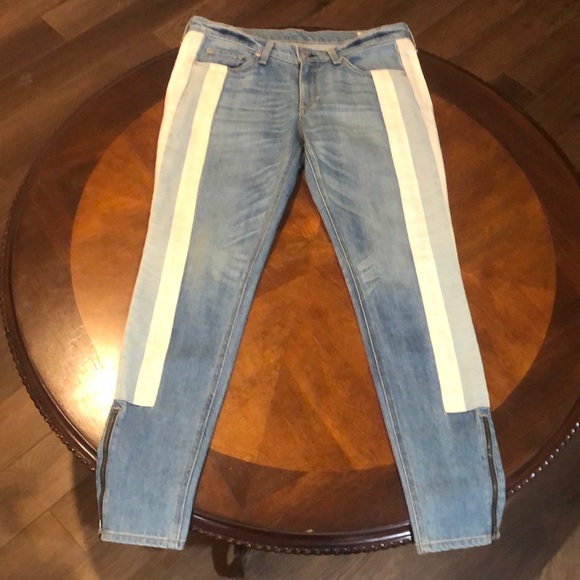 Rag & Bone Skinny Racer Relay Ankle Zip Jeans Size 29 - Picture 3 of 7